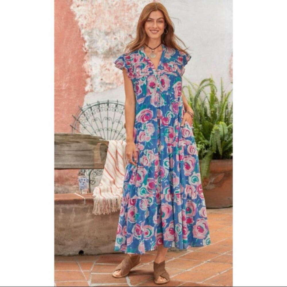 SUNDANCE June rose maxi dress